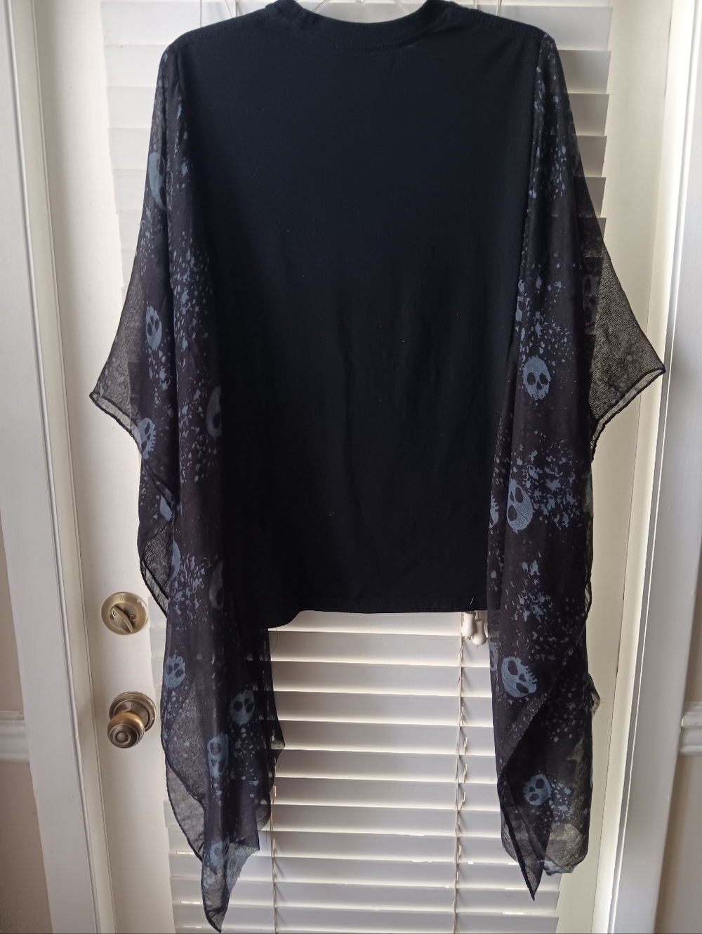 Upcycled Wednesday Graphic Tshirt Poncho - Picture 10 of 12